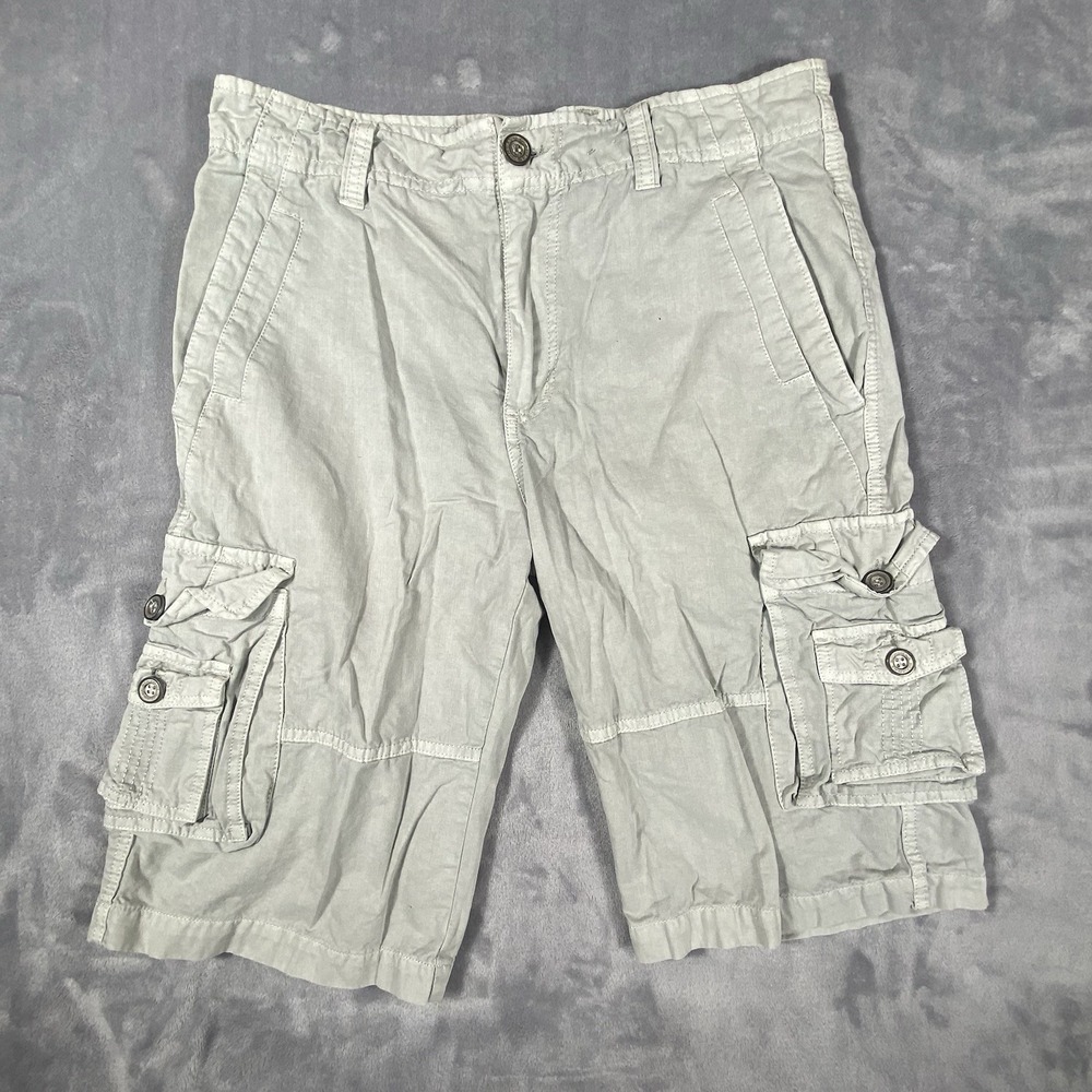 Buckle Black Cargo Shorts‎ Men 32 Loose Fit Grunge Workwear Y2K Gray Baggy Relax